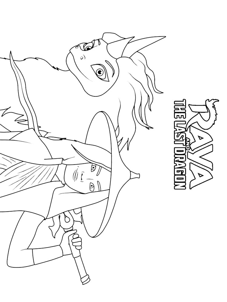 Animated film Raya and the Last Dragon coloring page