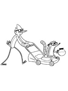 Mordecai and Rigby coloring page