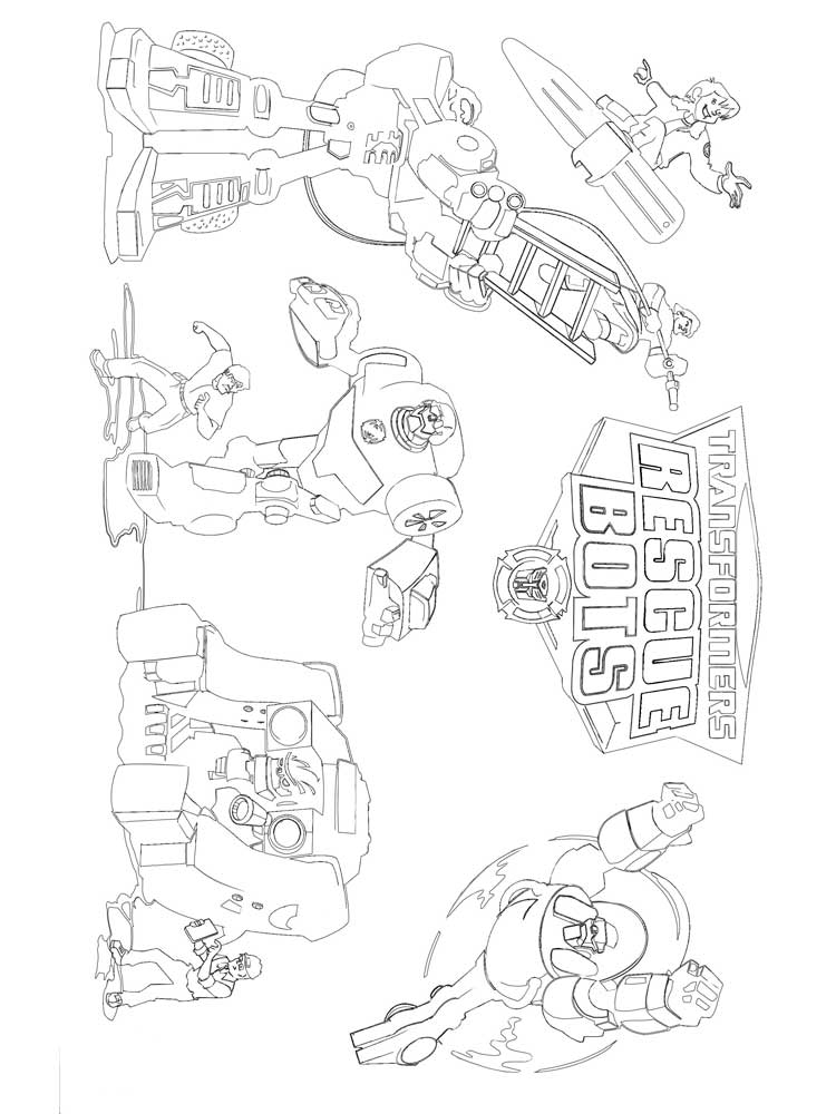 Rescue Bots Characters coloring page