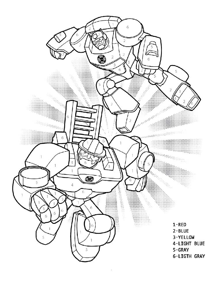 Rescue Bots by Numbers coloring page