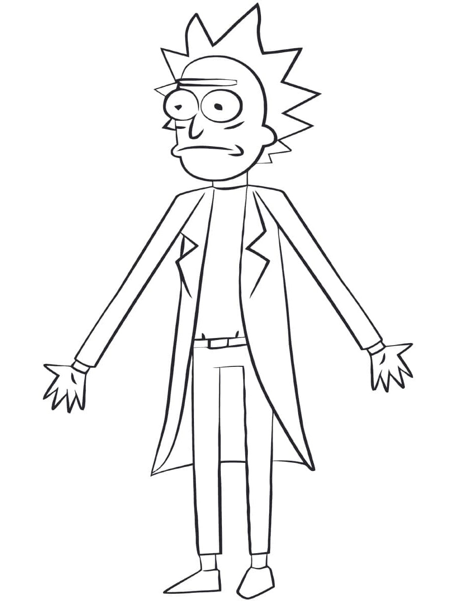 Rick Sanchez spread his arms coloring page