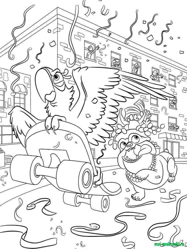Blu and Luiz coloring page
