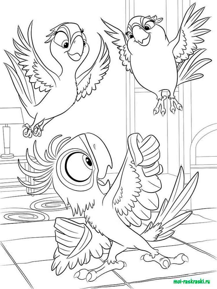 Bia, Carla and Tiago coloring page