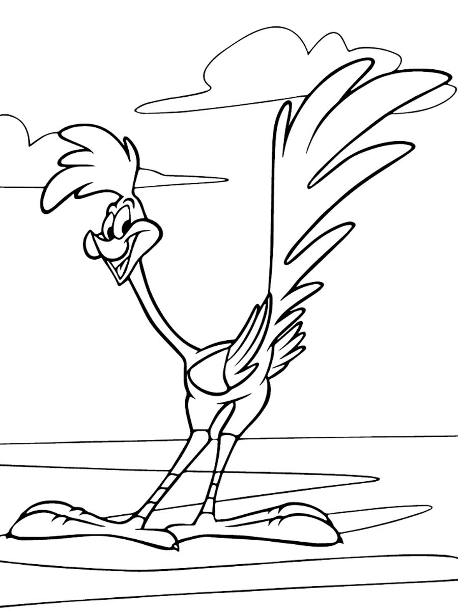 Happy Road Runner coloring page