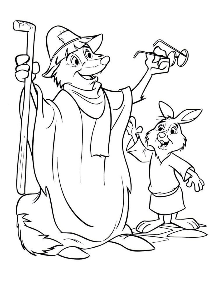 Robin Hood disguised himself as a beggar coloring page