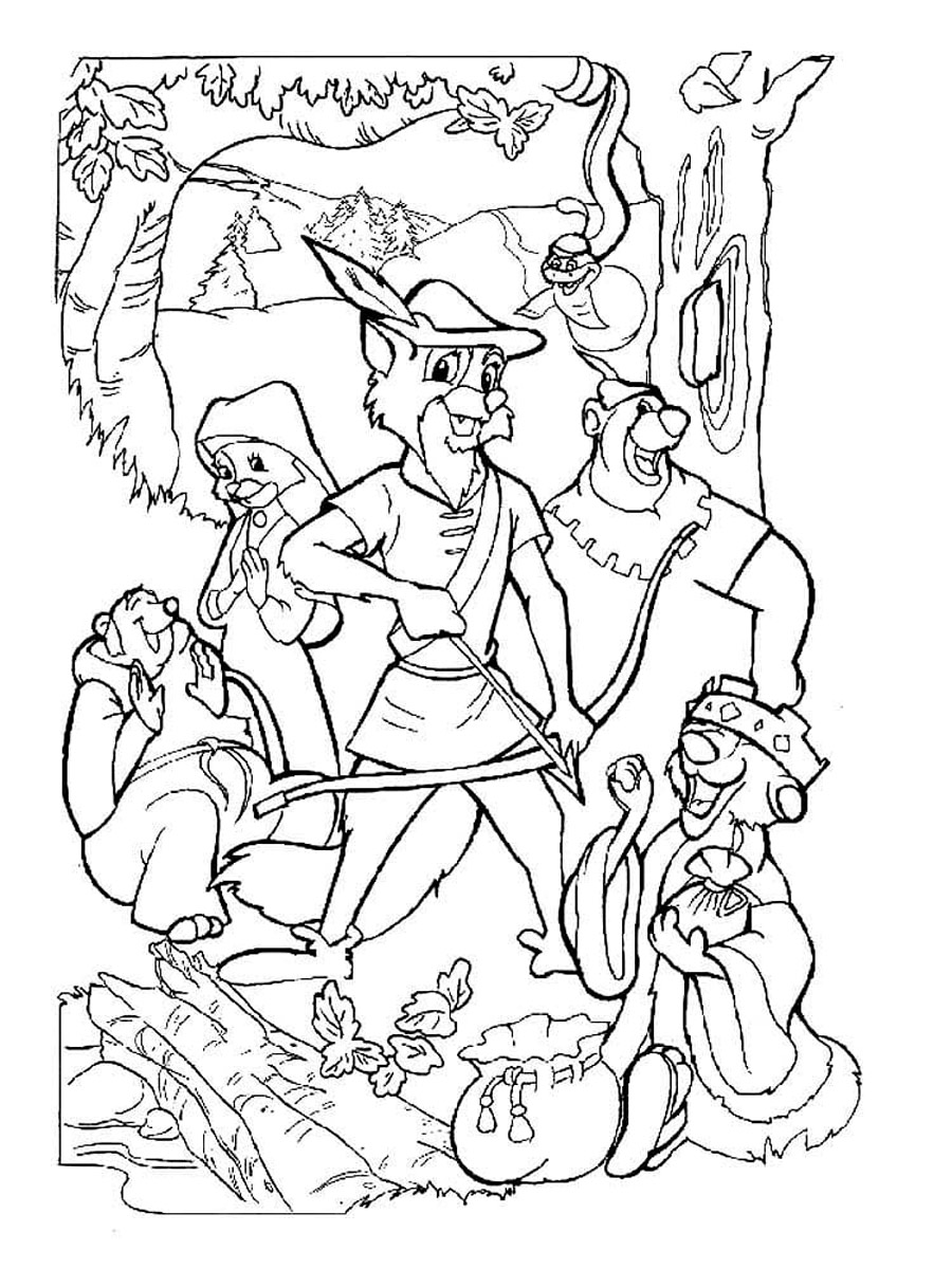 Cartoon Robin Hood coloring page