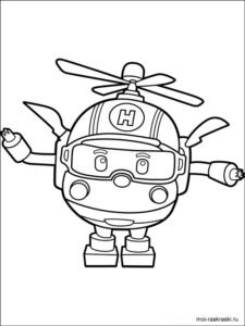 Helly helicopter coloring page
