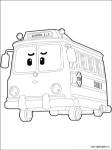 Schoolby Robocar Poli coloring page