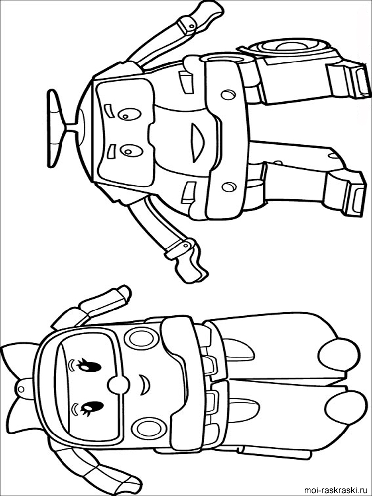 Robocar Poli and Amber coloring page