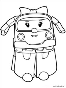 Amber is a pink-white ambulance van coloring page