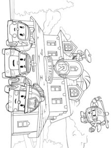 Robocar Poli and friends coloring page