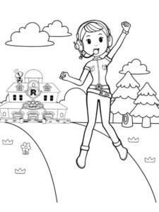 Jin leader of the rescue team coloring page