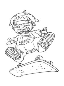 Otto Rocket does a trick coloring page