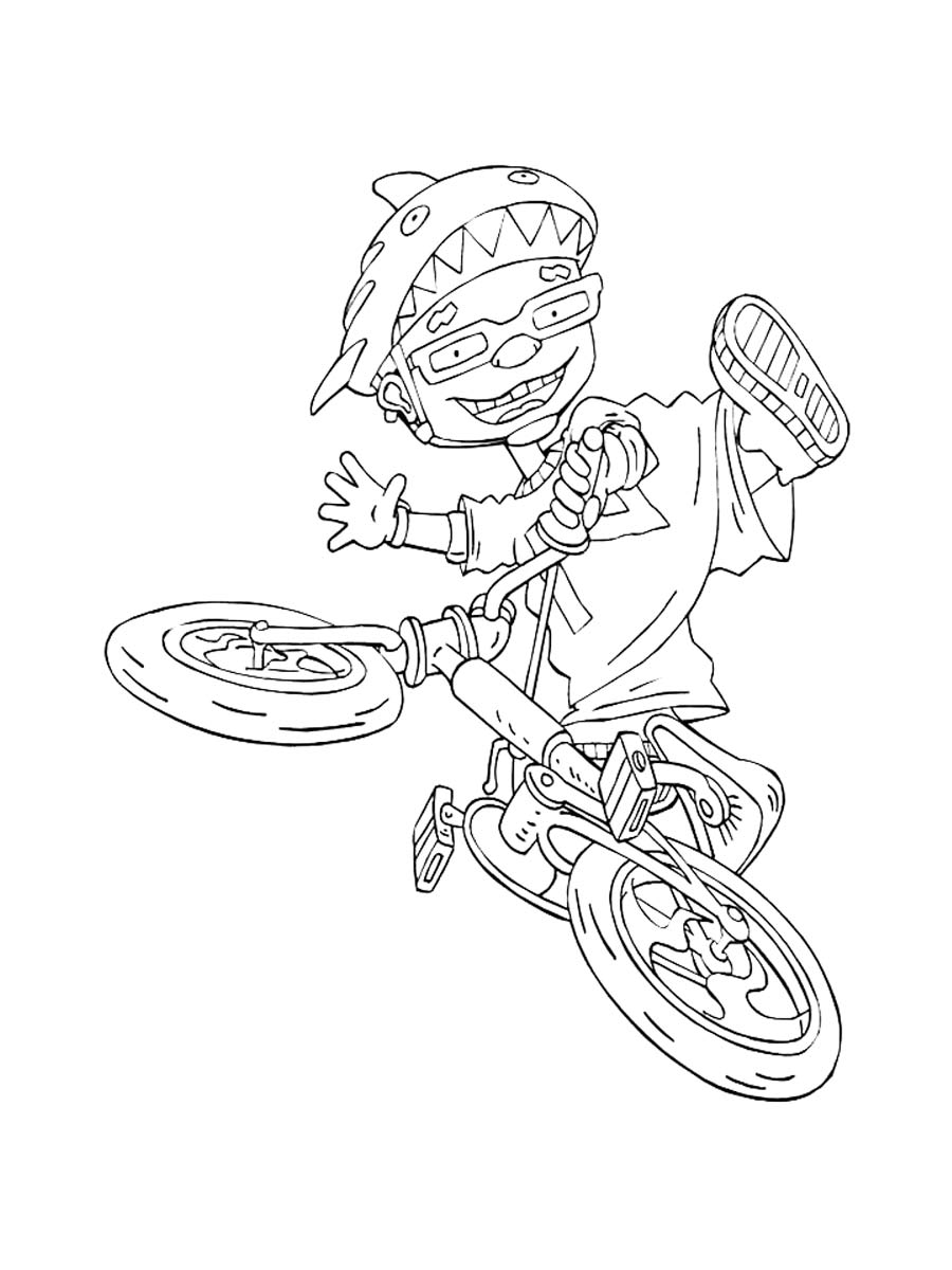 Otto Rocket on BMX coloring page