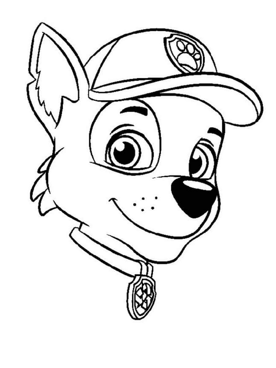 Head Rocky Paw Patrol coloring page