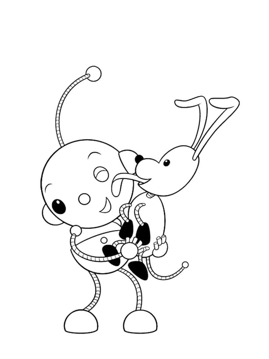 Spot licks Olie Polie coloring page