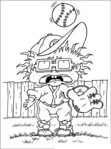 Chuckie Finster Plays Baseball coloring page