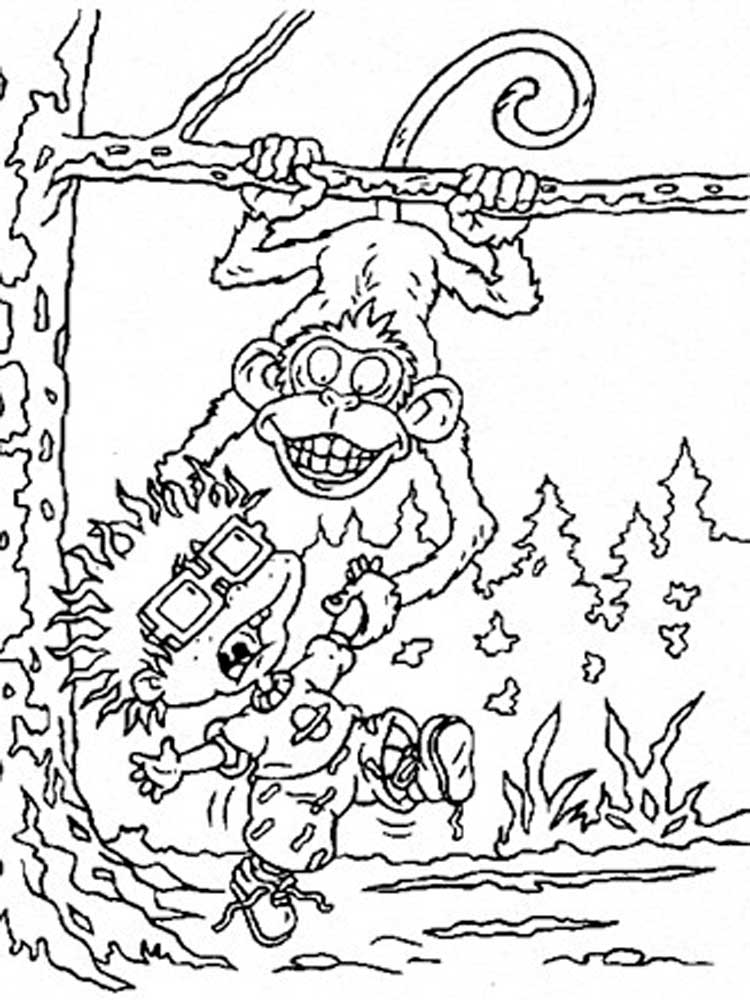 Monkey grabs Chuckie Finster coloring page