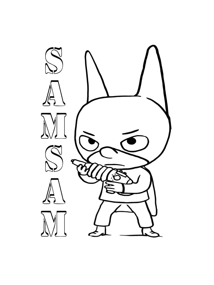 SamSam is a child with superpowers coloring page