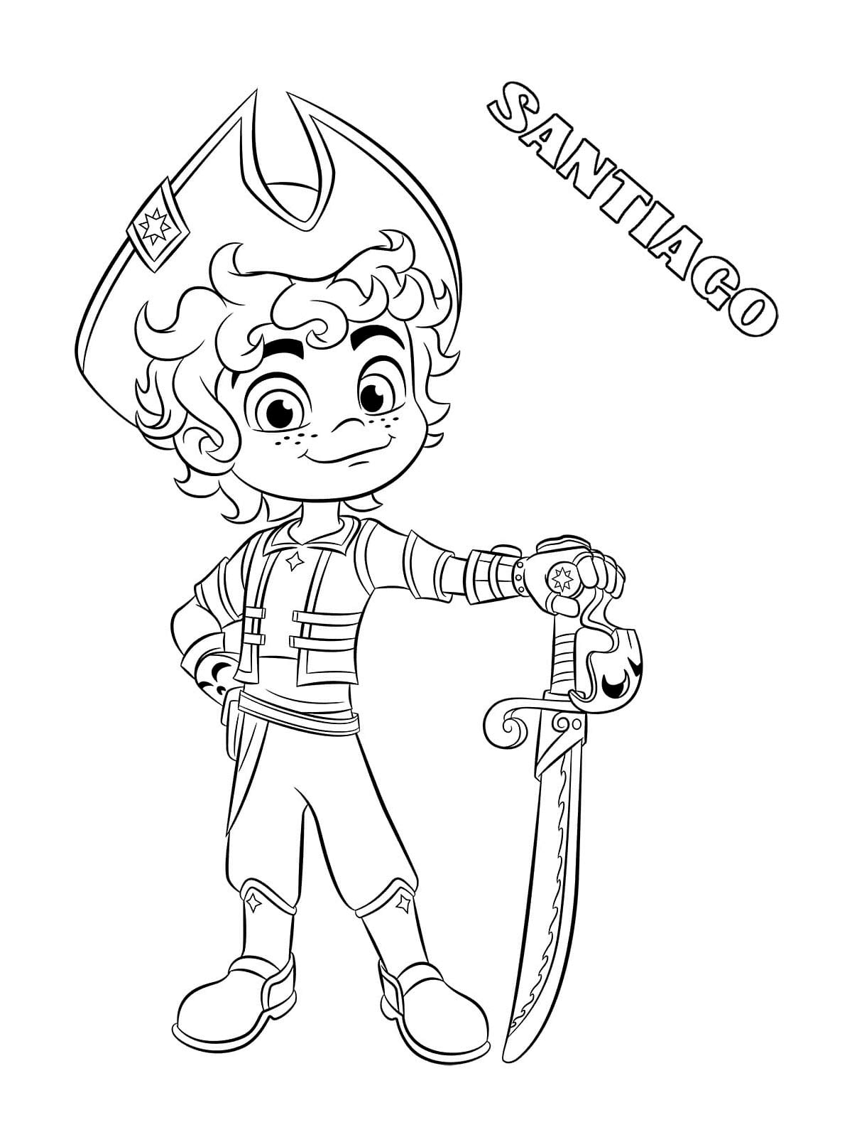 Pirate Santiago coloring page