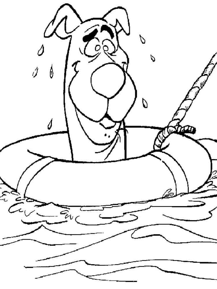 Scooby-Doo is saved coloring page