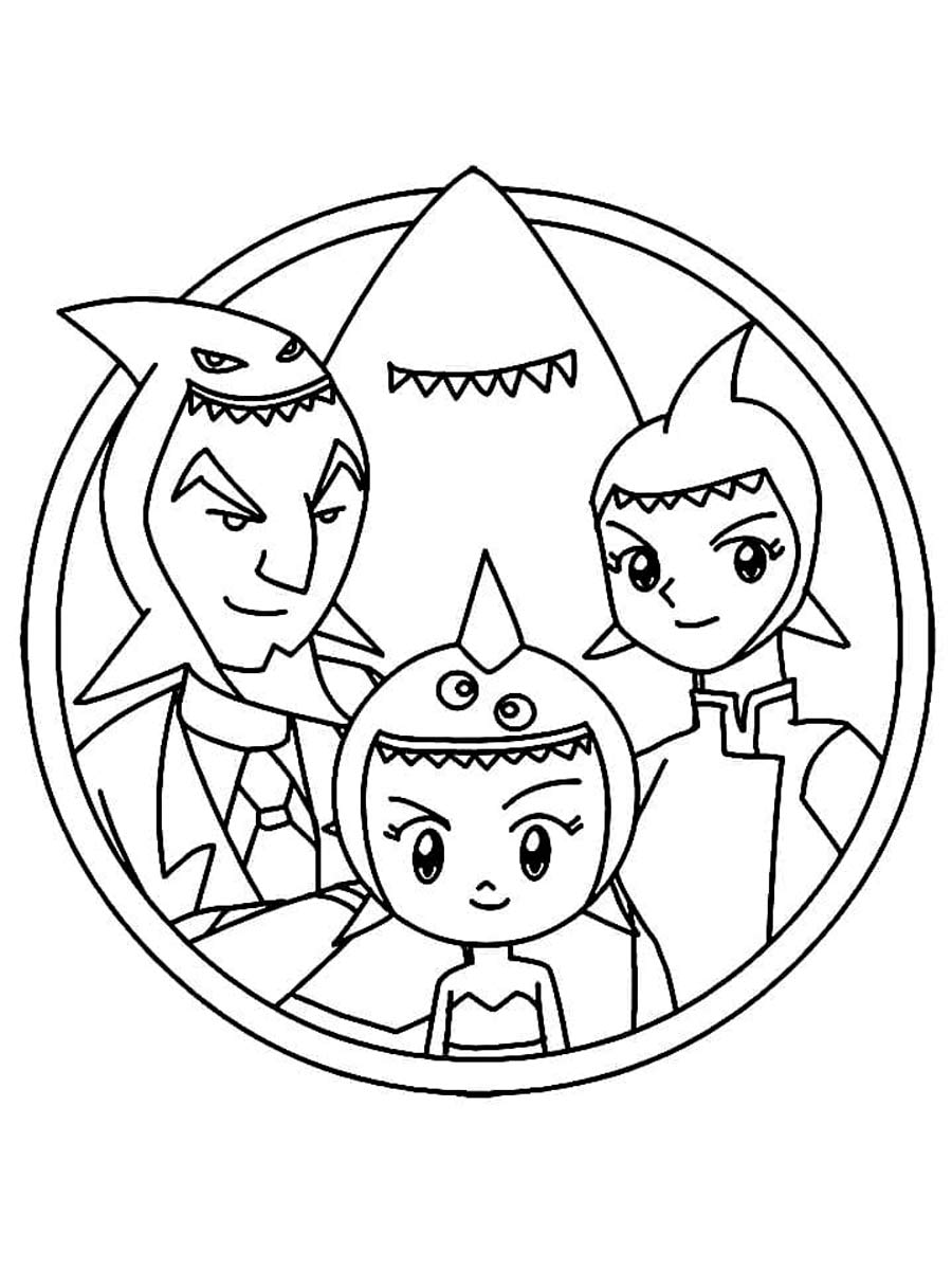 Tubarina family Sea Princesses coloring page