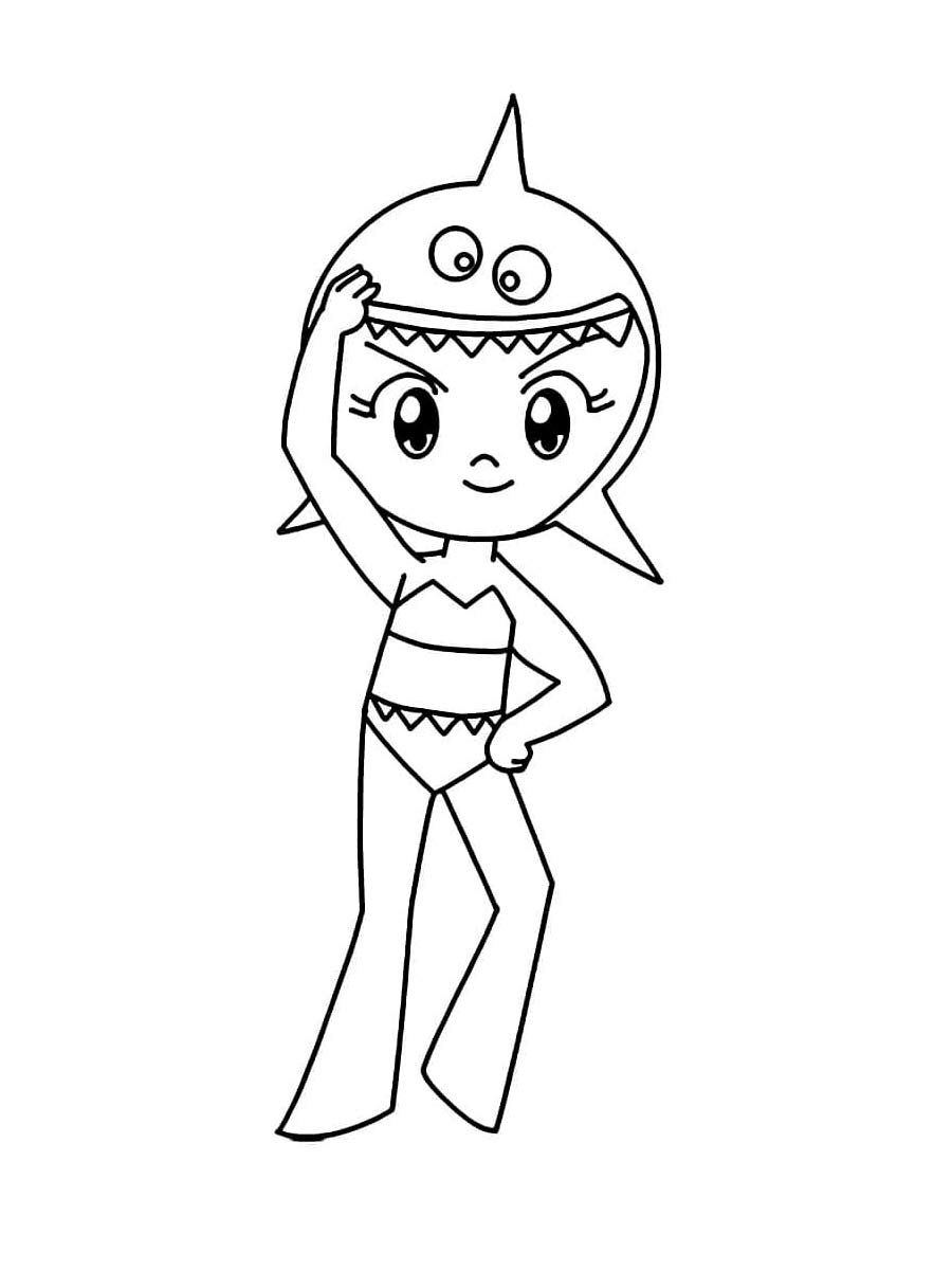 Tubarina is the Shark Princess coloring page