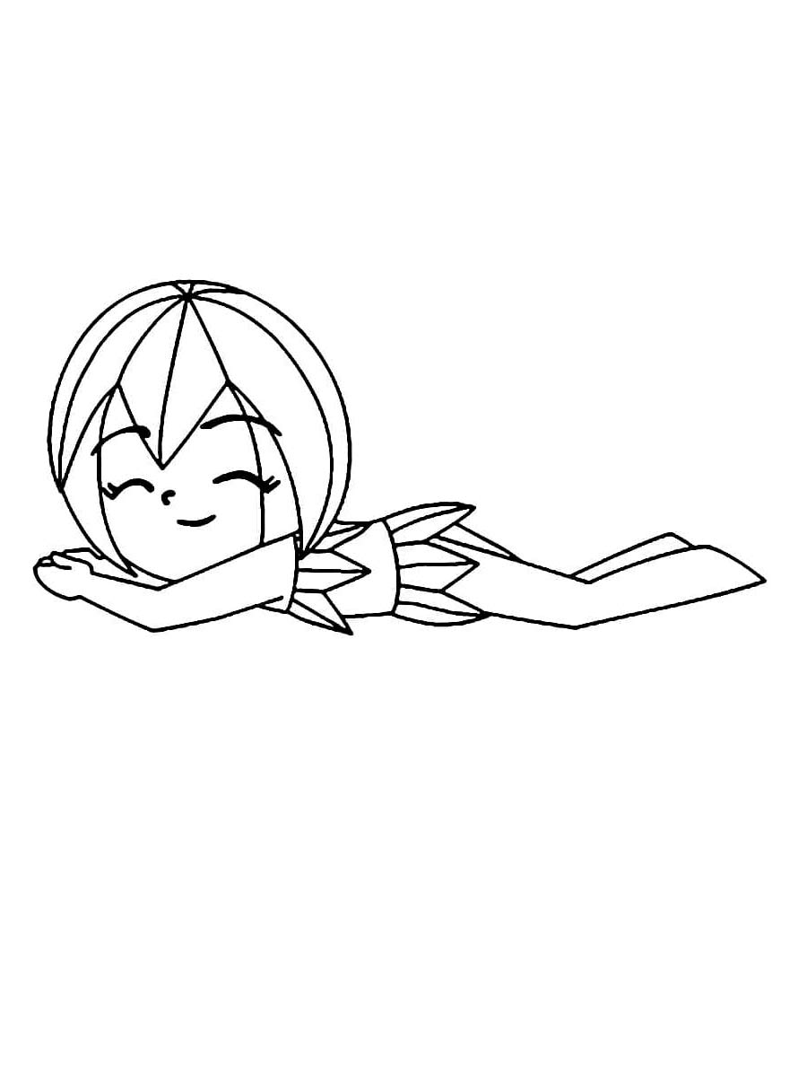 Ester is lying down coloring page