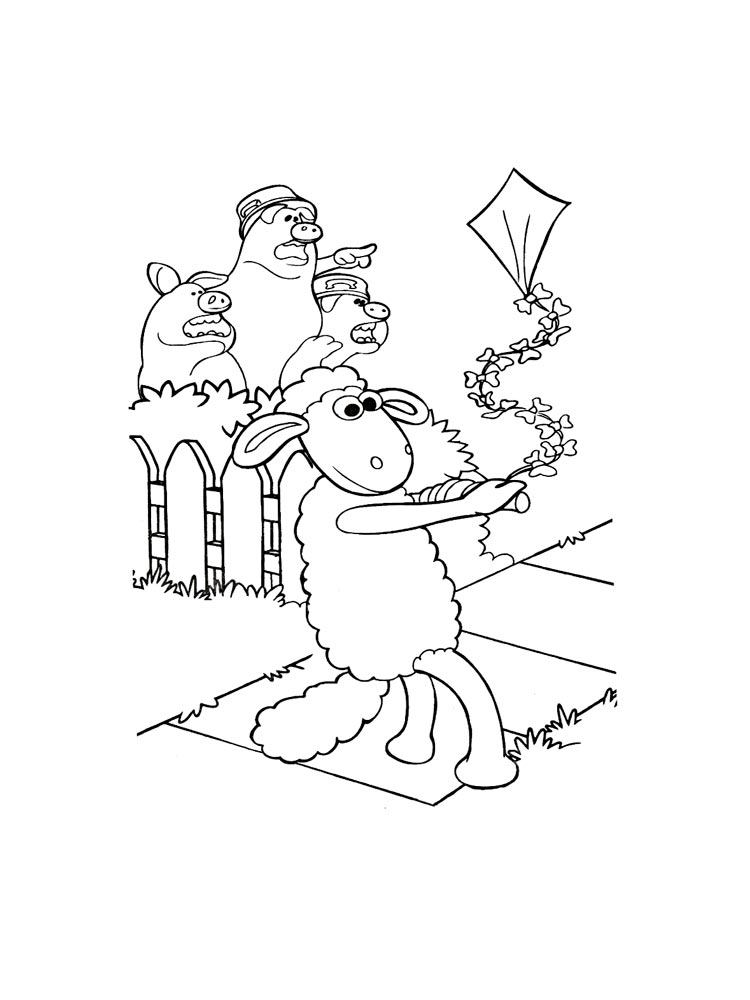 The Naughty Pigs and Shaun The Sheep coloring page