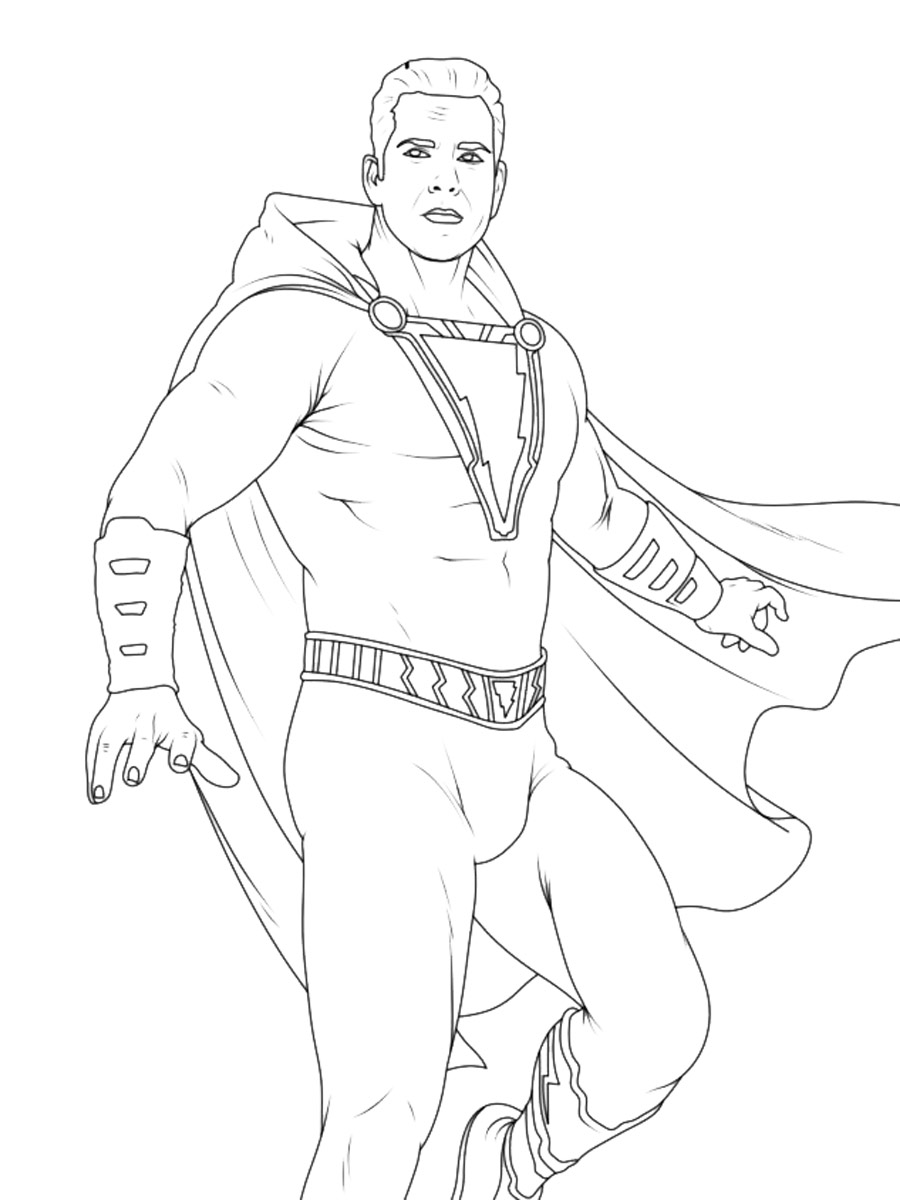 Sparkling Shazam coloring page