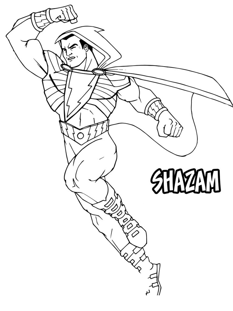Shazam Superhero coloring page