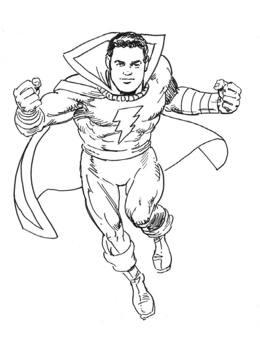Lightning Shazam coloring page