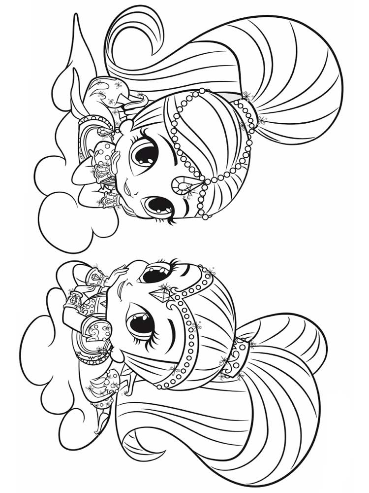 Beauties of Shimmer and Shine coloring page
