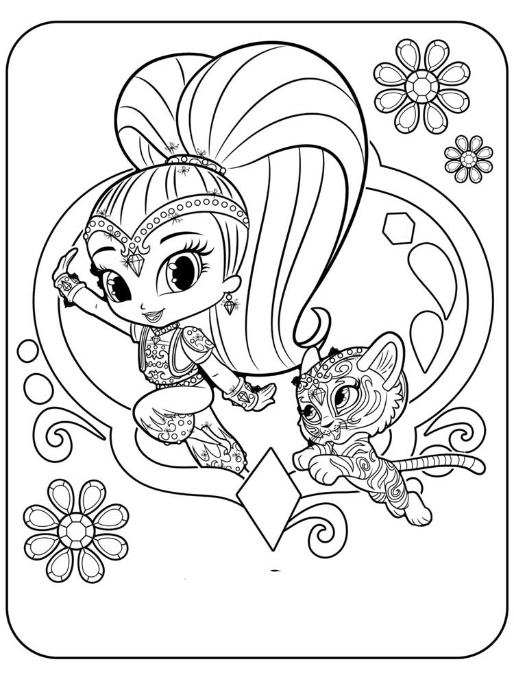 Shimmer and Nahal coloring page