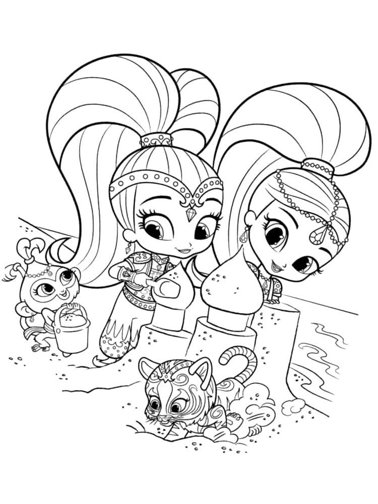 Shimmer and Shine Sisters coloring page