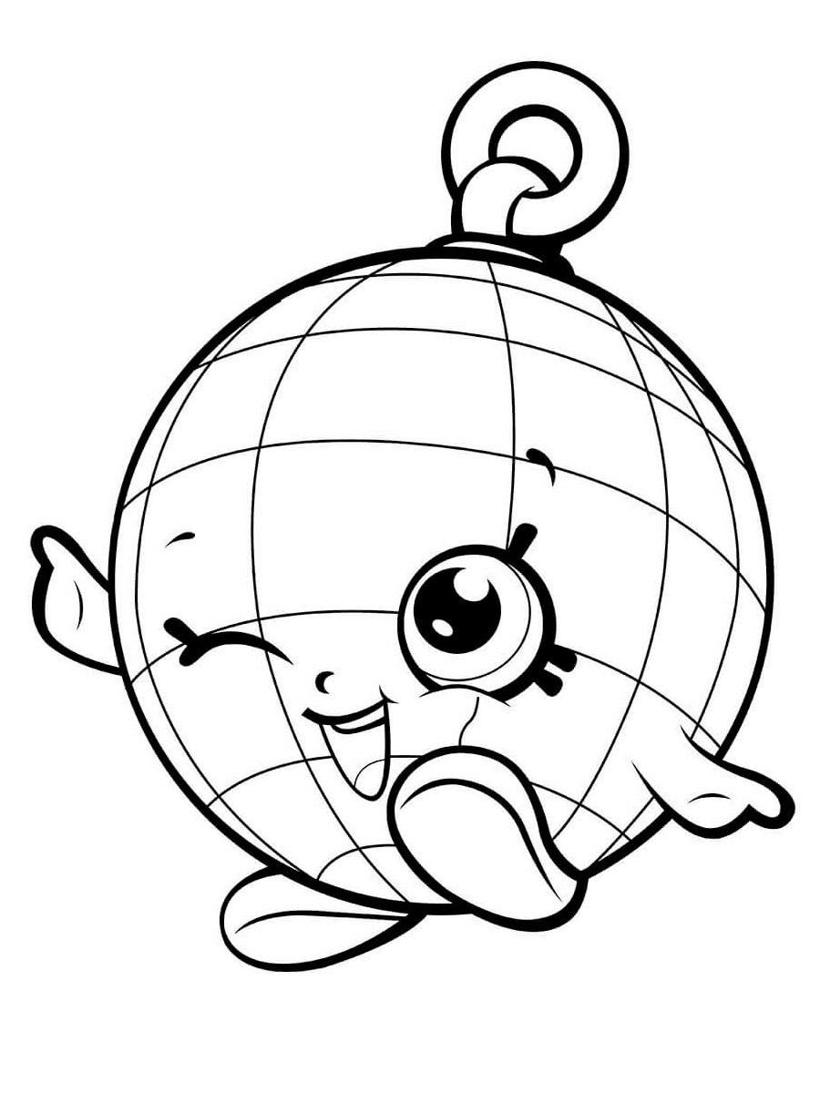 Shopkins Christmas Ball coloring page