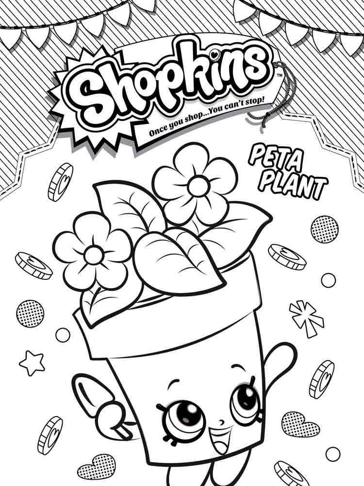 Shopkins Peta Plant coloring page