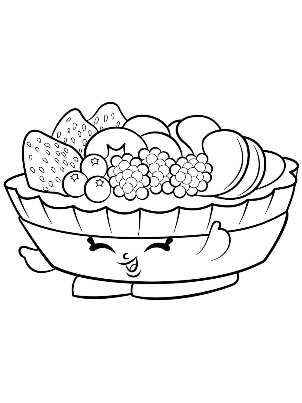Shopkins Fruit Plate coloring page