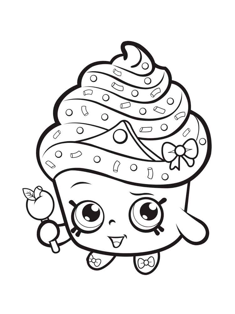 Shopkins Cupcake coloring page