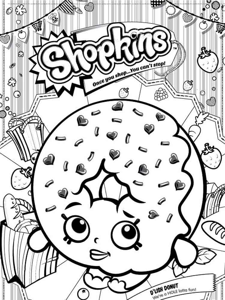 Shopkins donut coloring page
