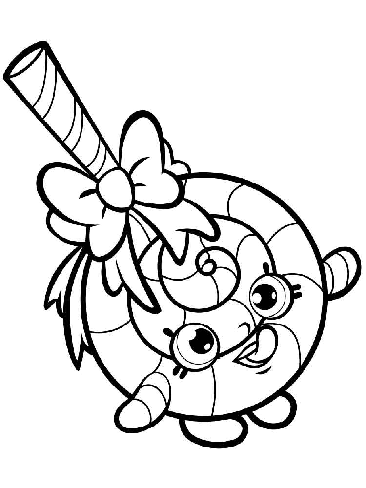 Shopkins lollipop coloring page