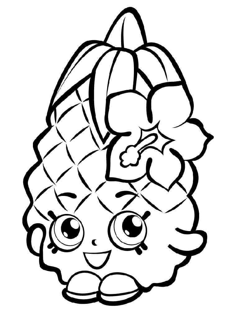 Shopkins Pineapple coloring page
