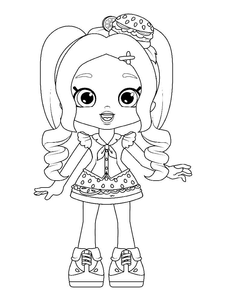 Shopkins Chelsea Cheeseburger coloring page