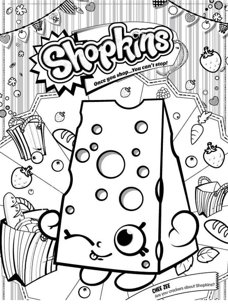 Shopkins Cheese coloring page