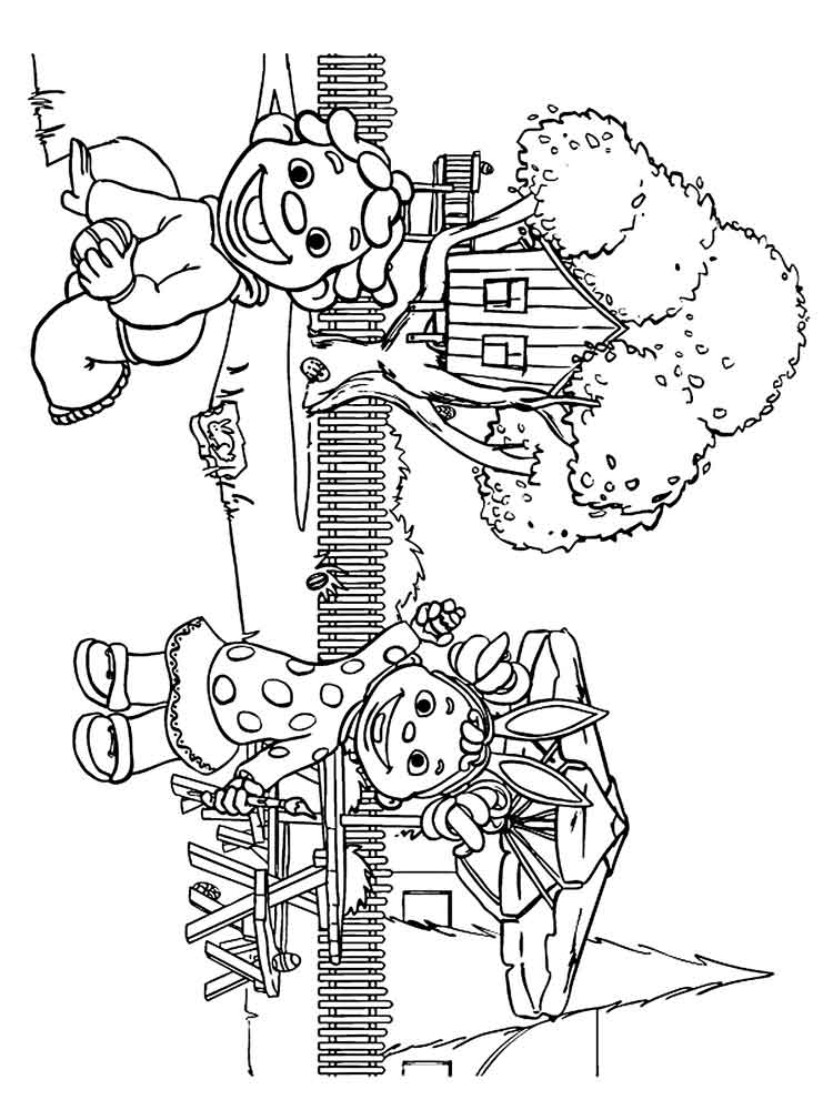 Sid plays with Gabriela coloring page