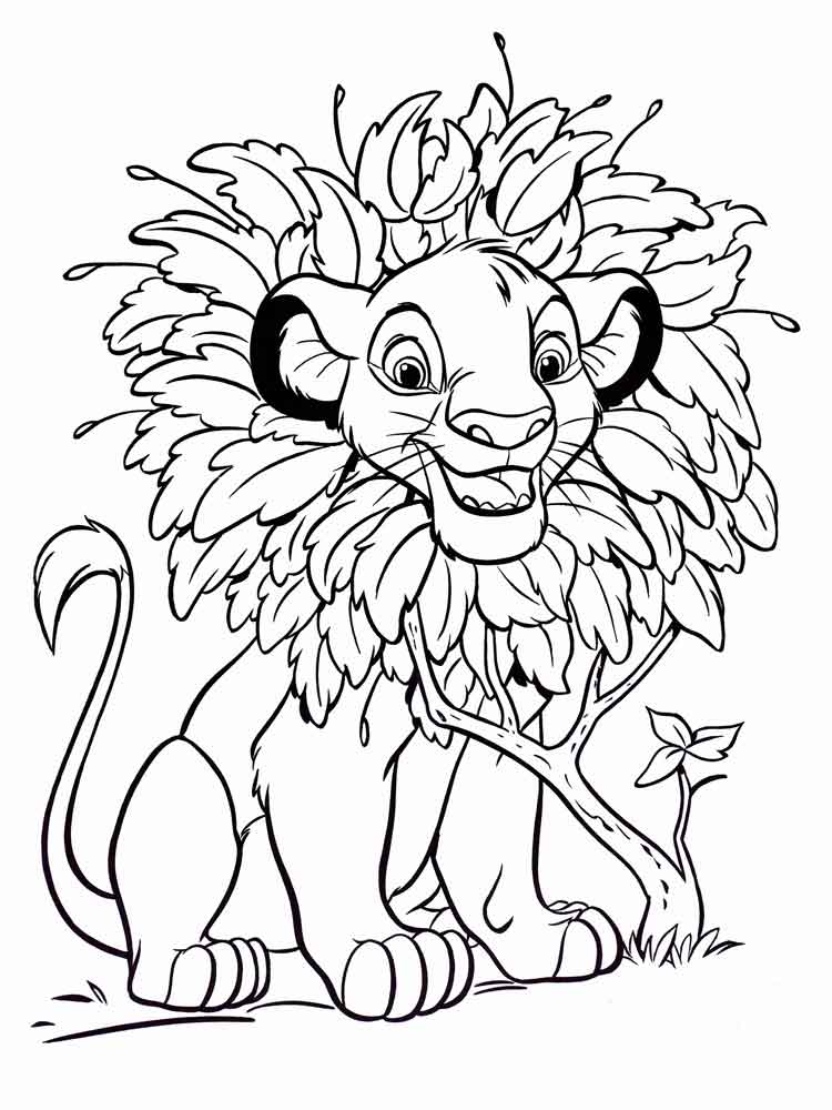 Simba disguised himself coloring page