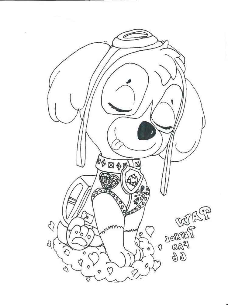 Amazing Skye from Paw Patrol coloring page